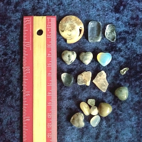 ☯️ Ammonite Shell BowL ✨CrAZy AGaTe MiNi PuFF Heart ✨Selenite ChiP CRYSTAL BoWL - Picture 7 of 10
